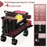 400L Double Decker Folding Wagon with Tailgate