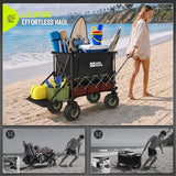 400L Large All-Terrain Collapsible Folding Cart with  10" Big Balloon Wheels for Sand