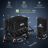 400L Double Decker Folding Wagon with Tailgate HIKEMOON