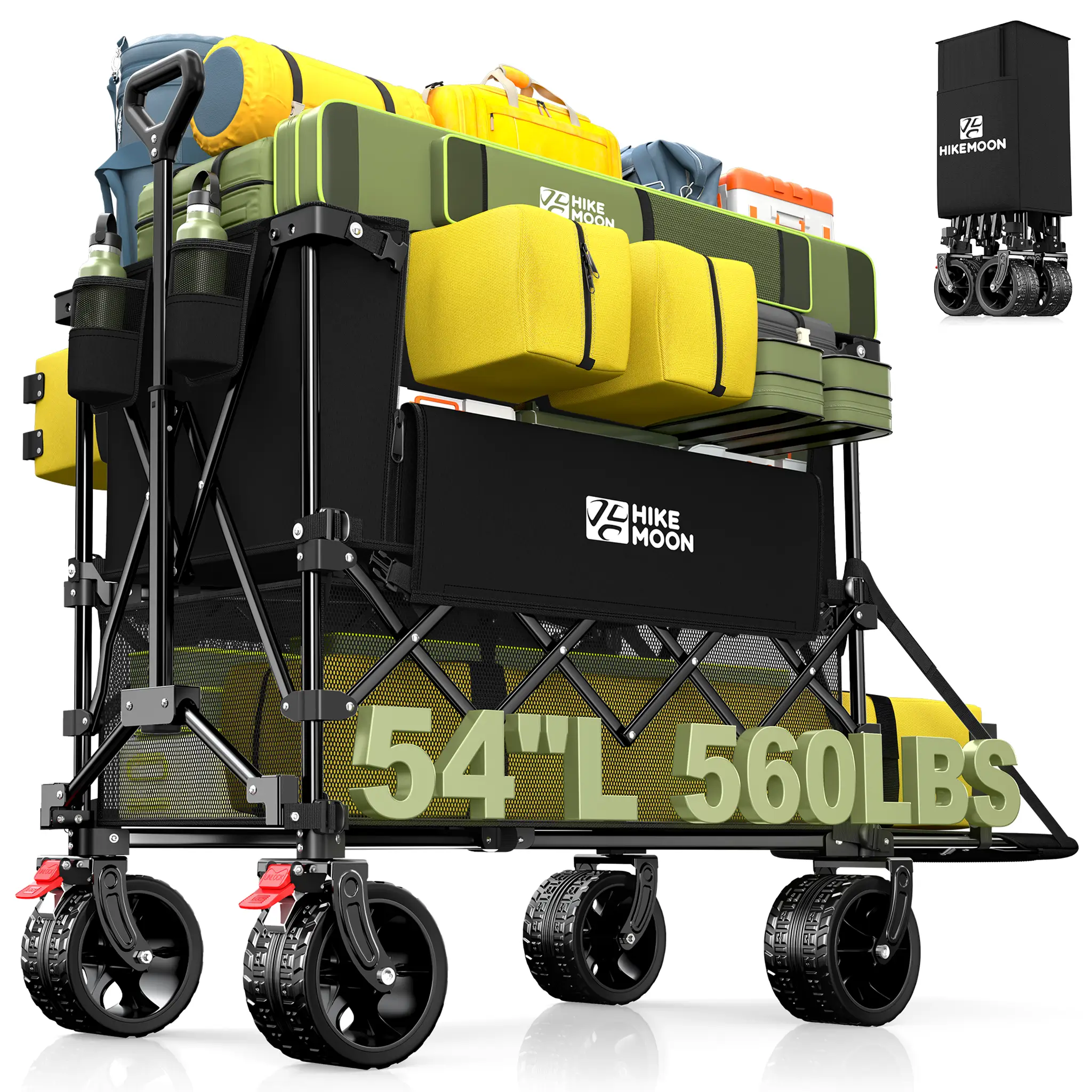 400L Double-Decker Folding Wagon with Tailgate