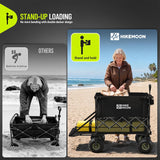 400L Large All-Terrain Collapsible Folding Cart with  10" Big Balloon Wheels for Sand