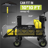 400L Large All-Terrain Collapsible Folding Cart with  10" Big Balloon Wheels for Sand
