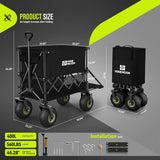 400L Large All-Terrain Collapsible Folding Cart with  10" Big Balloon Wheels for Sand