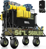 400L Large All-Terrain Collapsible Folding Cart with  10" Big Balloon Wheels for Sand