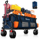 300L Heavy-Duty Folding Beach Collapsible Wagon Cart