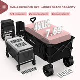 220L Utility Foldable Collapsible Wagon Cart with Big All-Terrain Wheels
