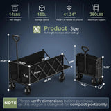 Collapsible Wagon Cart with Extended Tailgate HIKEMOON
