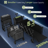 Collapsible Wagon Cart with Extended Tailgate HIKEMOON