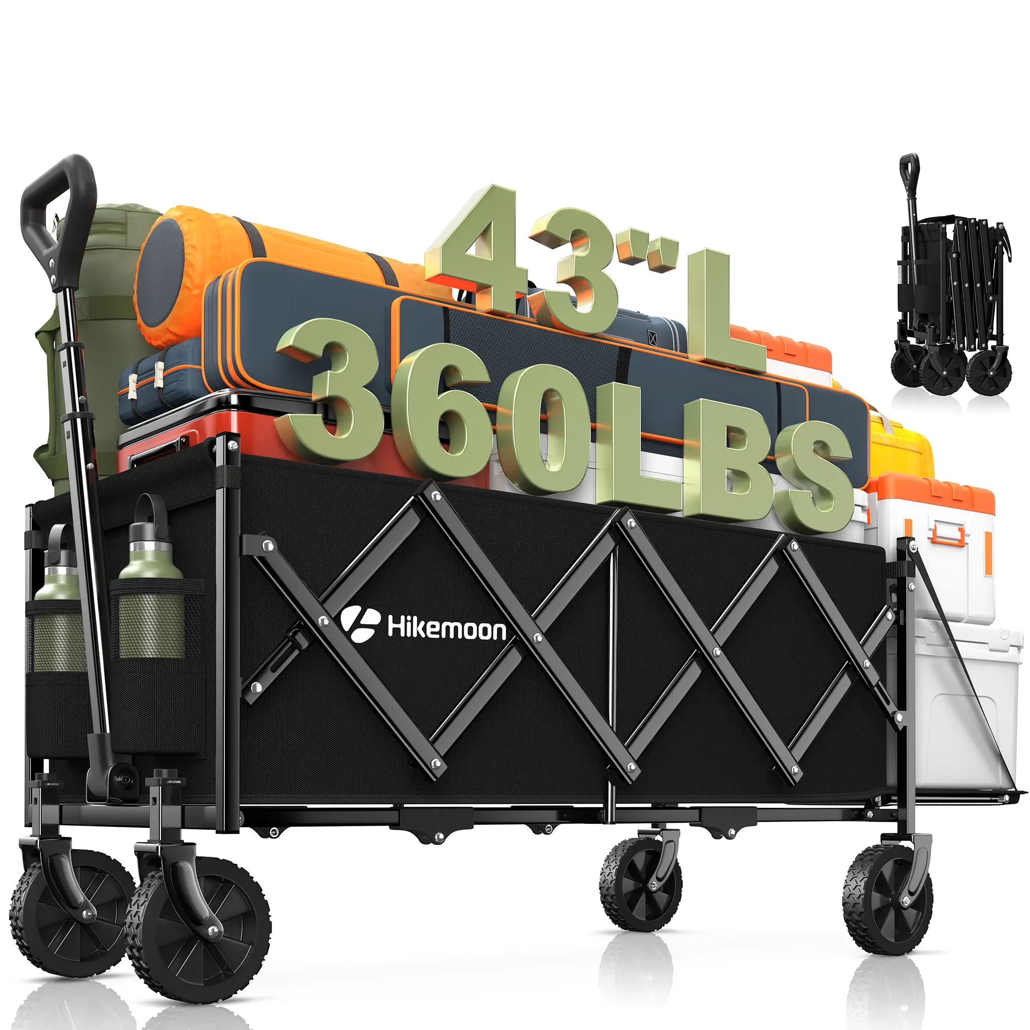 Collapsible Wagon Cart with Extended Tailgate