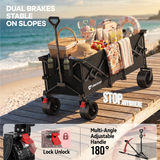 300L Heavy-Duty Folding Beach Collapsible Wagon Cart