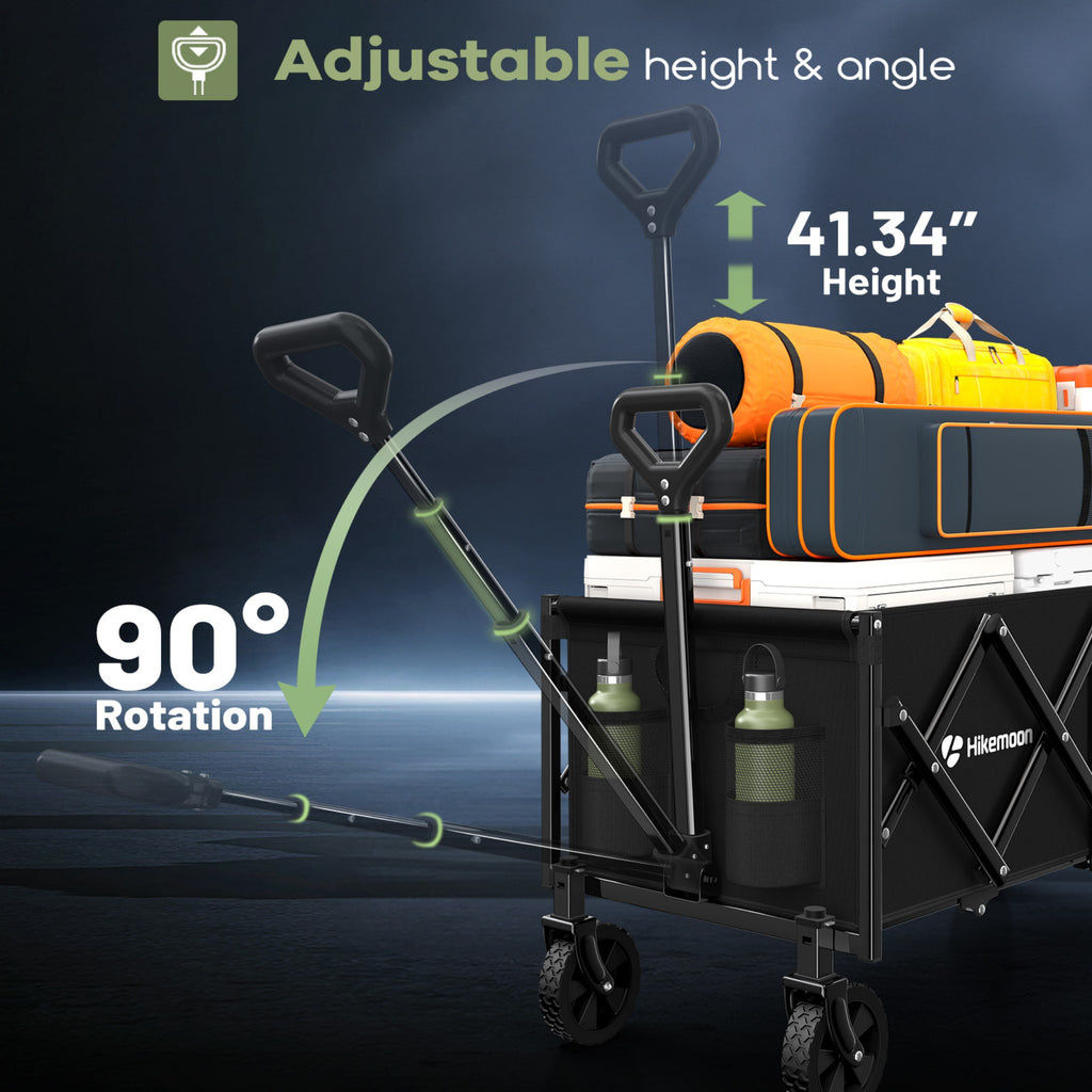 120L Collapsible Wagon Cart with Double Cup Holders
