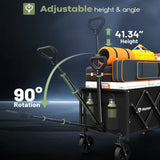 120L Collapsible Wagon Cart with Double Cup Holders HIKEMOON