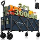 120L Collapsible Wagon Cart with Double Cup Holders HIKEMOON