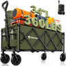 120L Collapsible Wagon Cart with Double Cup Holders HIKEMOON