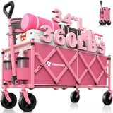 120L Collapsible Wagon Cart with Double Cup Holders HIKEMOON