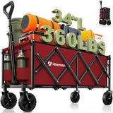 120L Collapsible Wagon Cart with Double Cup Holders HIKEMOON
