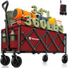120L Collapsible Wagon Cart with Double Cup Holders HIKEMOON